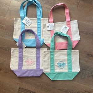 Trader Joe’s mini pastel canvas tote bag